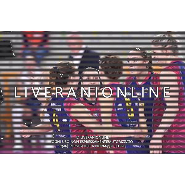 Savino Del Bene Scandicci vs Banca Valsabbina Millennium Brescia - Volleyball Italian Serie A1 Women match 2020/2021, 15 November 2020 scandicci, Italy Photo showing: Happiness of Savino Del Bene Scandicci players @LM/Lisa Guglielmi AG ALDO LIVERANI SAS