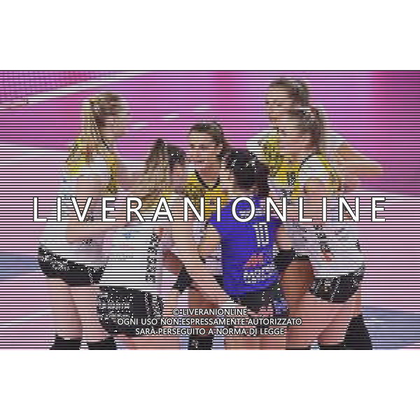 Savino Del Bene Scandicci vs Banca Valsabbina Millennium Brescia - Volleyball Italian Serie A1 Women match 2020/2021, 15 November 2020 scandicci, Italy Photo showing: Happiness of Banca Valsabbina Millennium Brescia players @LM/Lisa Guglielmi AG ALDO LIVERANI SAS