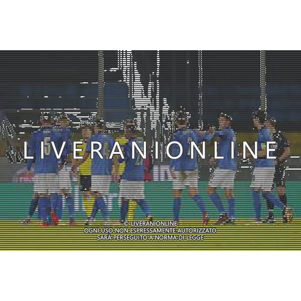 UEFA - Qualificazioni Europee Under 21 del gruppo 1 ITALIA Under21 - SVEZIA Under21 18/11/2020 - nella foto: Esultanza italia dopo il goal ©Claudio Zamagni/Agenzia Aldo Liverani italy celebrates after scoring a goal during UEFA European Qualifiers group 1 match between Italy under 21 and Sweden under 21at Garibaldi Stadium on November 18 2020 photo credit by Claudio Zamagni/Aldo Liverani Photo Agency/AGENZIA ALDO LIVERANI SAS