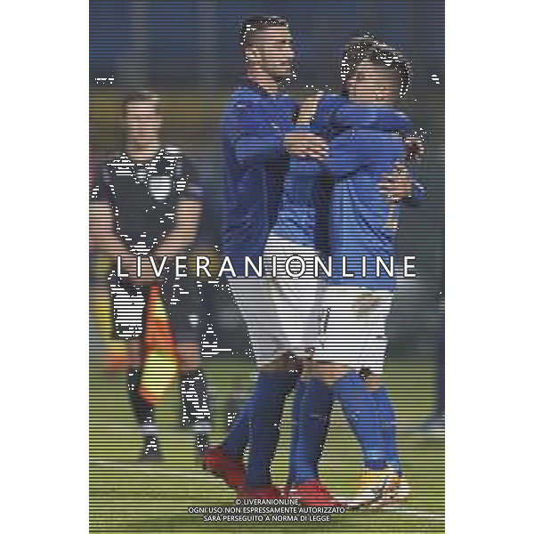 UEFA - Qualificazioni Europee Under 21 del gruppo 1 ITALIA Under21 - SVEZIA Under21 18/11/2020 - nella foto: Esultanza Raspadori Giacomo (Italia) ©Claudio Zamagni/Agenzia Aldo Liverani during UEFA European Qualifiers group 1 match between Italy under 21 and Sweden under 21at Garibaldi Stadium on November 18 2020 photo credit by Claudio Zamagni/Aldo Liverani Photo Agency/AGENZIA ALDO LIVERANI SAS