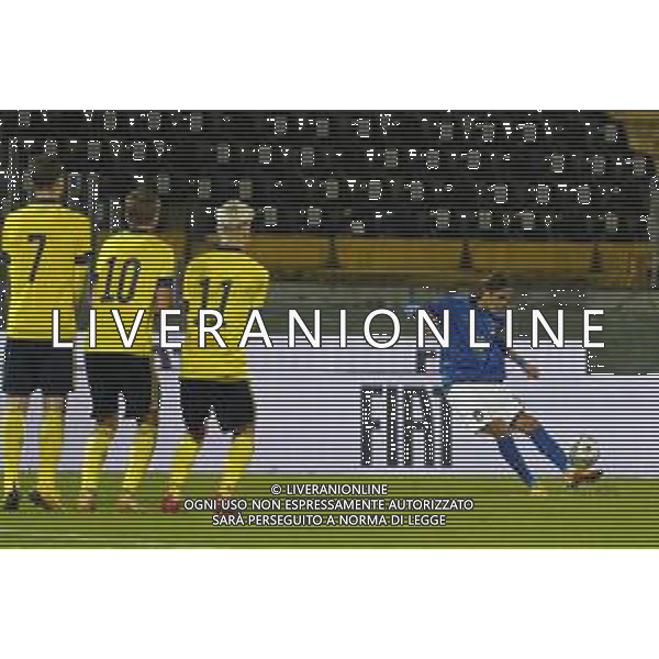UEFA - Qualificazioni Europee Under 21 del gruppo 1 ITALIA Under21 - SVEZIA Under21 18/11/2020 - nella foto:Melegoni Filippo(Italia) ©Claudio Zamagni/Agenzia Aldo Liverani Melegoni Filippo(Italia) during UEFA European Qualifiers group 1 match between Italy under 21 and Sweden under 21at Garibaldi Stadium on November 18 2020 photo credit by Claudio Zamagni/Aldo Liverani Photo Agency/AG. ALDO LIVERANI SAS