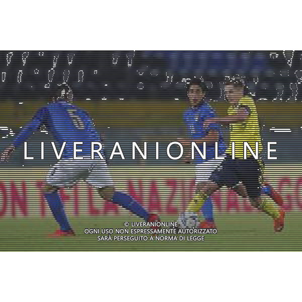 UEFA - Qualificazioni Europee Under 21 del gruppo 1 ITALIA Under21 - SVEZIA Under21 18/11/2020 - nella foto: Leo Bengtsson (Sweden) Maleh Youssef (Italia) Cuomo Giuseppe (Italia) ©Claudio Zamagni/Agenzia Aldo Liverani Leo Bengtsson (Sweden) Maleh Youssef (Italia) Cuomo Giuseppe (Italia) during UEFA European Qualifiers group 1 match between Italy under 21 and Sweden under 21at Garibaldi Stadium on November 18 2020 photo credit by Claudio Zamagni/Aldo Liverani Photo Agency/AG. ALDO LIVERANI SAS