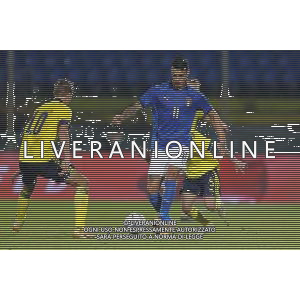 UEFA - Qualificazioni Europee Under 21 del gruppo 1 ITALIA Under21 - SVEZIA Under21 18/11/2020 - nella foto: Scamacca Gianluca (Italia) ©Claudio Zamagni/Agenzia Aldo Liverani Scamacca Gianluca (Italia) during UEFA European Qualifiers group 1 match between Italy under 21 and Sweden under 21at Garibaldi Stadium on November 18 2020 photo credit by Claudio Zamagni/Aldo Liverani Photo Agency/AG. ALDO LIVERANI SAS