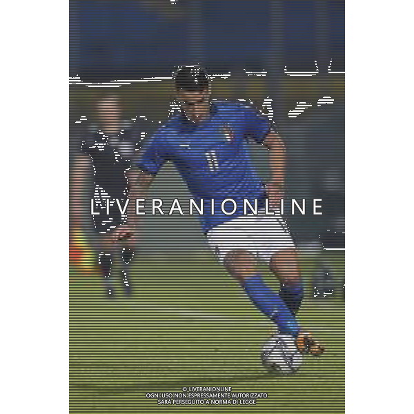 UEFA - Qualificazioni Europee Under 21 del gruppo 1 ITALIA Under21 - SVEZIA Under21 18/11/2020 - nella foto: Scamacca Gianluca (Italia) ©Claudio Zamagni/Agenzia Aldo Liverani Scamacca Gianluca (Italia) during UEFA European Qualifiers group 1 match between Italy under 21 and Sweden under 21at Garibaldi Stadium on November 18 2020 photo credit by Claudio Zamagni/Aldo Liverani Photo Agency/AG. ALDO LIVERANI SAS