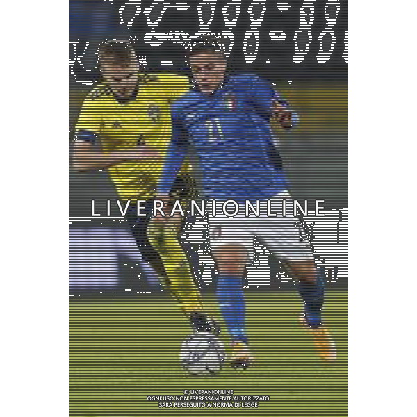 UEFA - Qualificazioni Europee Under 21 del gruppo 1 ITALIA Under21 - SVEZIA Under21 18/11/2020 - nella foto: Raspadori Giacomo (Italia) ©Claudio Zamagni/Agenzia Aldo Liverani Raspadori Giacomo (Italia) during UEFA European Qualifiers group 1 match between Italy under 21 and Sweden under 21at Garibaldi Stadium on November 18 2020 photo credit by Claudio Zamagni/Aldo Liverani Photo Agency/AG. ALDO LIVERANI SAS