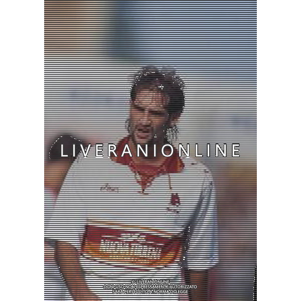 RETROSPETTIVA LANNA MARCO CALCIATORE NELLA FOTO LANNA MARCO CON LA MAGLIA DELLA ROMA CALCIO AG ALDO LIVERANI SAS