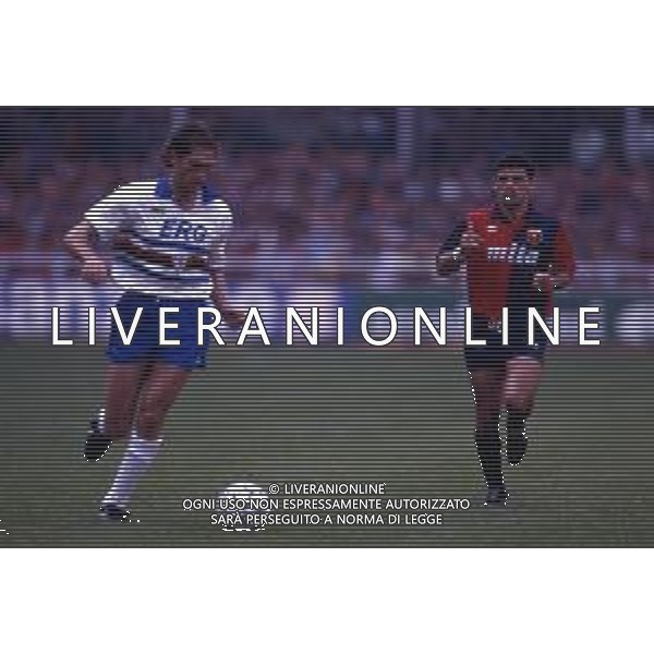 RETROSPETTIVA LANNA MARCO CALCIATORE NELLA FOTO LANNA MARCO CON LA MAGLIA DELLA SAMPDORIA CALCIO AG ALDO LIVERANI SAS