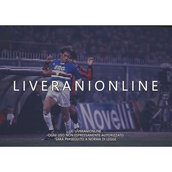 RETROSPETTIVA LANNA MARCO CALCIATORE NELLA FOTO LANNA MARCO CON LA MAGLIA DELLA SAMPDORIA CALCIO AG ALDO LIVERANI SAS