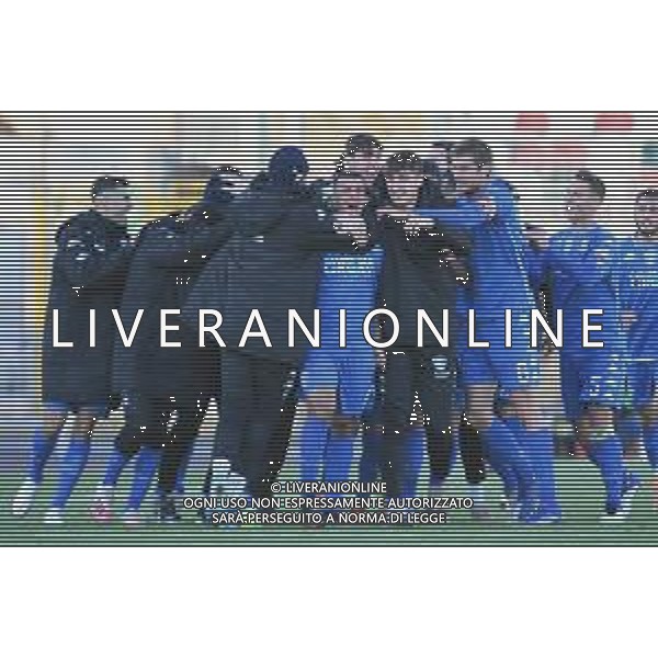 Cittadella vs Empoli - Campionato di Calcio Serie BKT 2020/2021, 21 novembre 2020 Cittadella (PD), Italia Nella foto: Esultanza Marco Olivieri (Empoli) con i compagni per il gol @LM/Ettore Griffoni/AGENZIA ALDO LIVERANI SAS