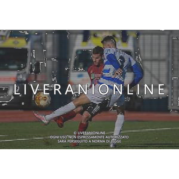 Pontedera vs Pro Patria - Campionato di Calcio Serie C - Lega Pro 2020/2021, 22 novembre 2020 Pontedera (PI), Italia Nella foto: Gianluca Barba (Pontedera) e Leonardo Galli (Pro Patria) @LM/Fabio Fagiolini AG ALDO LIVERANI SAS