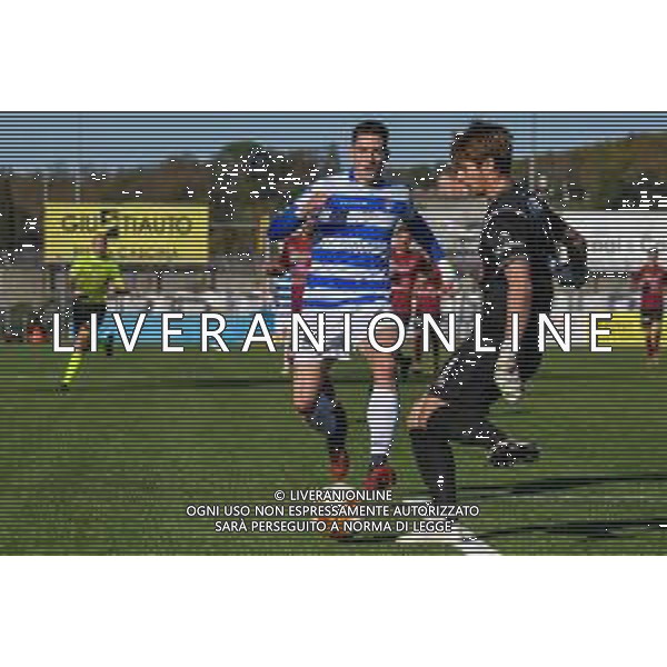 Pontedera vs Pro Patria - Campionato di Calcio Serie C - Lega Pro 2020/2021, 22 novembre 2020 Stadio Comunale &#34;Ettore Mannucci&#34;, Pontedera (PI), Italia Nella foto: Edoardo Sarri (Pontedera) esce su Sean Parker (Pro Patria) @LM/Fabio Fagiolini AG ALDO LIVERANI SAS