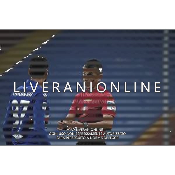 Sampdoria vs Bologna - Italian football Serie A match 2020/2021, 22 November 2020 Luigi Ferraris stadium, Genova, Italy Photo showing: ANTONIO CANDREVA (Sampdoria), The Referee of the match Livio Marinelli @LM/Danilo Vigo/AGENZIA ALDO LIVERANI SAS