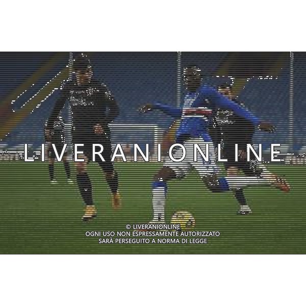 Sampdoria vs Bologna - Italian football Serie A match 2020/2021, 22 November 2020 Luigi Ferraris stadium, Genova, Italy Photo showing: Riccardo Orsolini (Bologna), OMAR COLLEY (Sampdoria) @LM/Danilo Vigo AG ALDO LIVERANI SAS