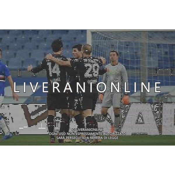 Sampdoria vs Bologna - Italian football Serie A match 2020/2021, 22 November 2020 Luigi Ferraris stadium, Genova, Italy Photo showing: team Bologna, celebrates after scoring a goal @LM/Danilo Vigo AG ALDO LIVERANI SAS