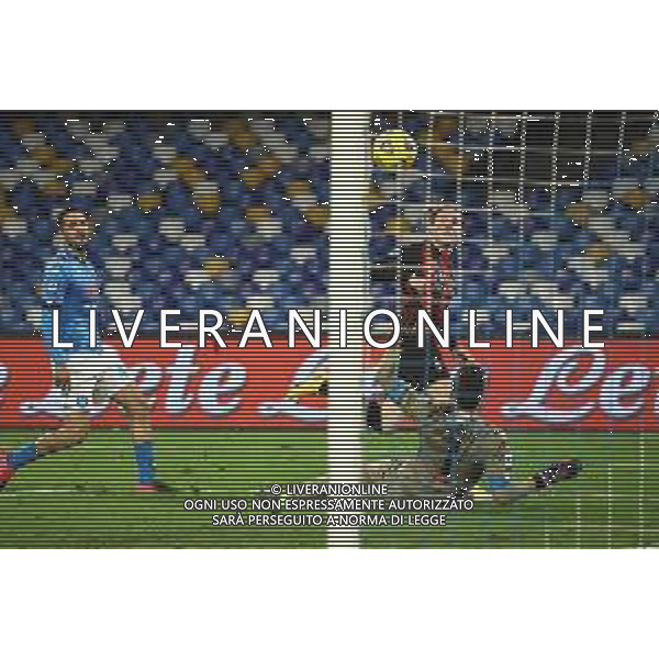 NAPOLI - MILAN CAMPIONATO CALCIO SERIE A TIM 22.11.2020 NELLA FOTO IL GOL PETTER HAUGE ©MOSCA/AGENZIA ALDO LIVERANI SAS