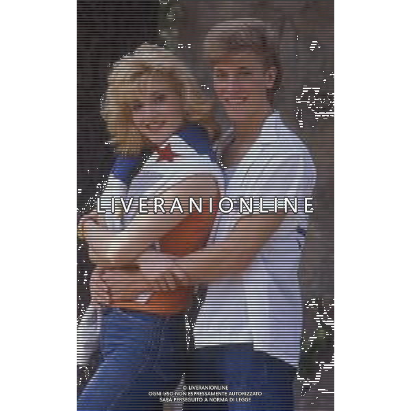 LORELLA CUCCARINI, ballerina e conduttrice italiana. Nella foto con Kirk Offerle primo ballerino di \'Fantastico7\' nel 1986 ©ARCHIVIO/AGENZIA ALDO LIVERANI SAS