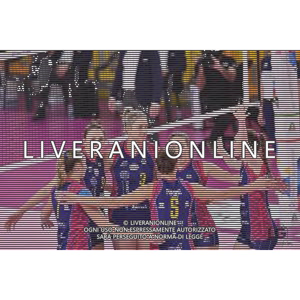 Savino Del Bene Scandicci vs Bosca S. Bernardo Cuneo - Volleyball Italian Serie A1 Women match 2020/2021, 25 November 2020 Palazzetto dello Sport, scandicci (fi), Italy Photo showing: Happiness of Savino Del Bene Scandicci players @LM/Lisa Guglielmi/AGENZIA ALDO LIVERANI SAS