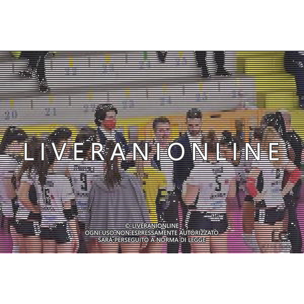 Savino Del Bene Scandicci vs Bosca S. Bernardo Cuneo - Volleyball Italian Serie A1 Women match 2020/2021, 25 November 2020 Palazzetto dello Sport, scandicci (fi), Italy Photo showing: Time-out Bosca S. Bernardo Cuneo @LM/Lisa Guglielmi/AGENZIA ALDO LIVERANI SAS