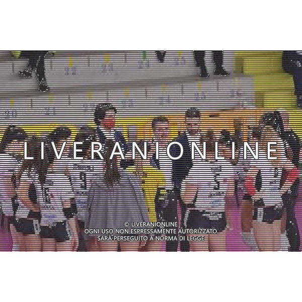Savino Del Bene Scandicci vs Bosca S. Bernardo Cuneo - Volleyball Italian Serie A1 Women match 2020/2021, 25 November 2020 Palazzetto dello Sport, scandicci (fi), Italy Photo showing: Time-out Bosca S. Bernardo Cuneo @LM/Lisa Guglielmi/AGENZIA ALDO LIVERANI SAS