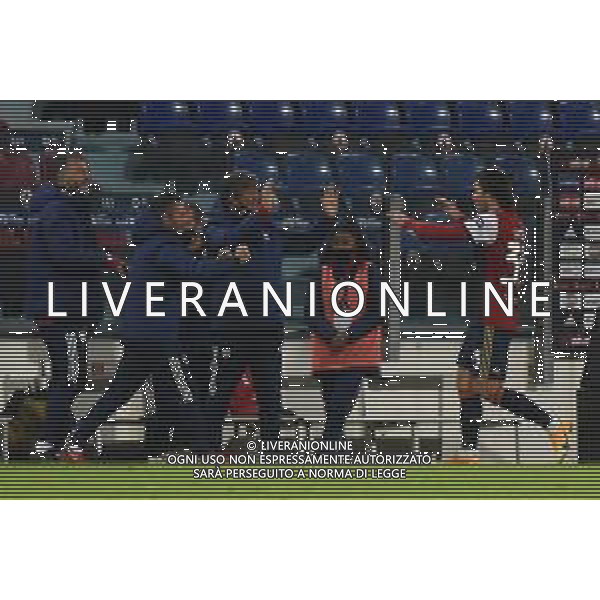 25-11-2020. CAGLIARI CALCIO-HELLAS VERONA. 4° tURNO COPPA ITALIA 2020/2021. ITALIA, SARDEGNA, CAGLIARI, STADIO SARDEGNA ARENA. SALVATORE MOI/ALDO LIVERANI SAS NELLA FOTO: ESULTANZA DOPO IL GOL DI RICCARDO SOTTIL ./AGENZIA ALDO LIVERANI SAS