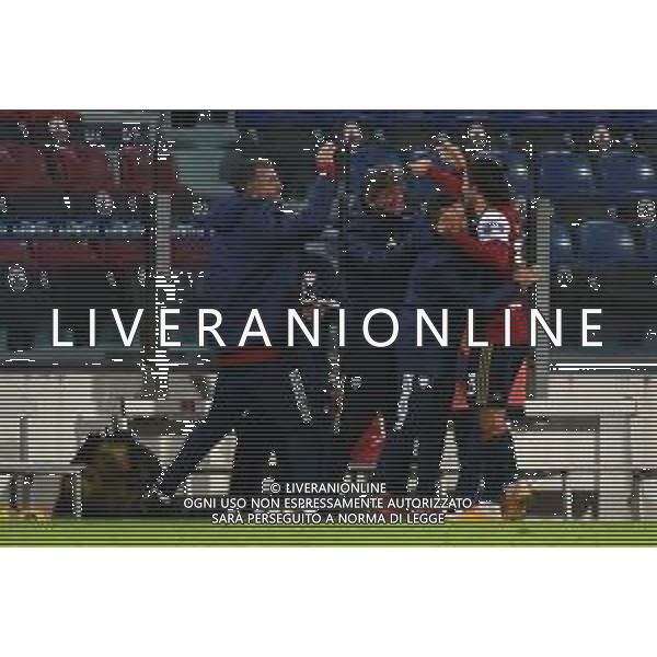 25-11-2020. CAGLIARI CALCIO-HELLAS VERONA. 4° tURNO COPPA ITALIA 2020/2021. ITALIA, SARDEGNA, CAGLIARI, STADIO SARDEGNA ARENA. SALVATORE MOI/ALDO LIVERANI SAS NELLA FOTO: ESULTANZA DOPO IL GOL DI RICCARDO SOTTIL ./AGENZIA ALDO LIVERANI SAS