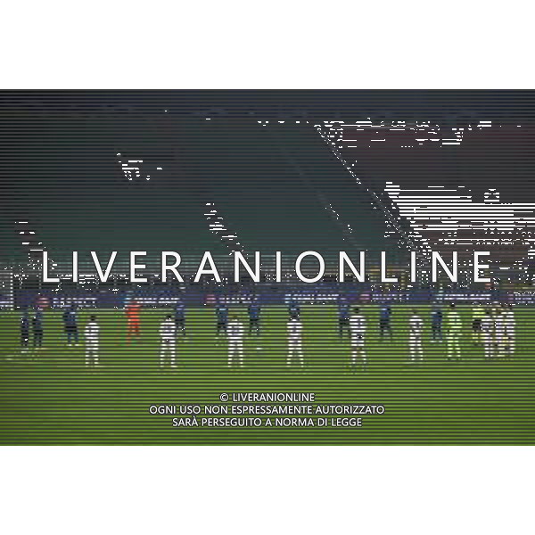 minuto di silenzio per la morte di Diego Armando Maradona Inter vs Real Madrid UEFA Champions League fase a gironi 4a giornata - gruppo B Milano 25-11-2020 Stadio Giuseppe Meazza - San Siro foto Roberto Garavaglia/ag.Aldo Liverani sas /AGENZIA ALDO LIVERANI SAS
