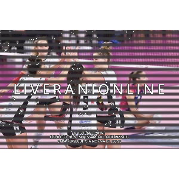 Savino Del Bene Scandicci vs Bosca S. Bernardo Cuneo - Volleyball Italian Serie A1 Women match 2020/2021, 25 November 2020 Palazzetto dello Sport, scandicci (fi), Italy Photo showing: Happiness of Bosca S. Bernardo Cuneo players @LM/Lisa Guglielmi AG ALDO LIVERANI SAS