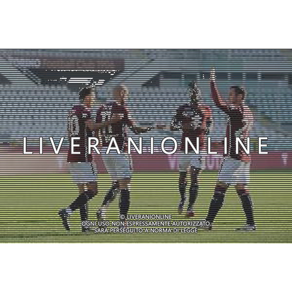 Torino 26.11.2020 Stadio Grande Torino Torino vs Virtus Entella 4° Turno Coppa Italia 2020/2021 ©Viganti/Agenzia Aldo Liverani Nella foto: esultanza torino simone zaza e federico bonazzoli ©Viganti / AGENZIA ALDO LIVERANI SAS