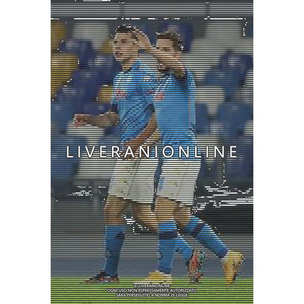 NAPOLI - HNK RIJEKA UEFA EUROPA LEAGUE 26.11.2020 NELLA FOTO ESULTANZA DOPO IL GOL HIRVING LOZANO CON DRIES MERTENS ©MOSCA/AGENZIA ALDO LIVERANI SAS