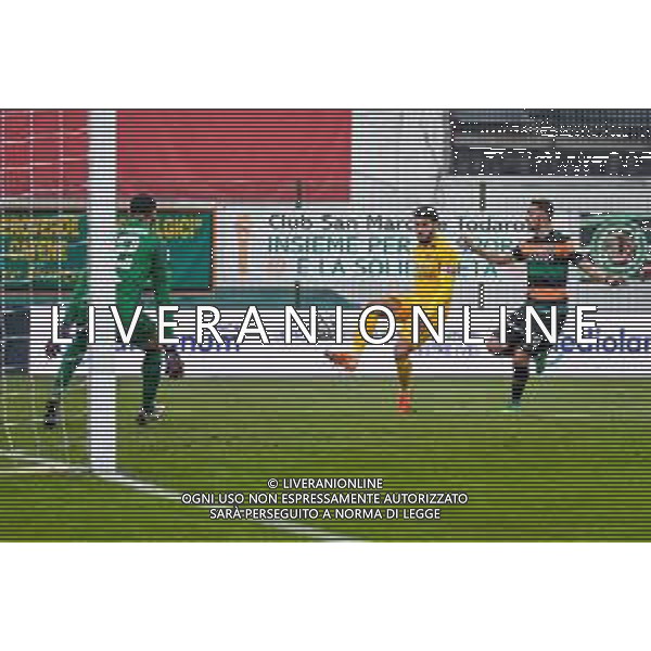 Venezia vs Ascoli - Italian Football Championship League BKT 2020/2021, 28 November 2020 Pier Luigi Penzo stadium, Venice, Italy Photo showing: Raffaele Pucino (Ascoli) scores a goal @LM/Ettore Griffoni/ AGENZIA ALDO LIVERANI SAS