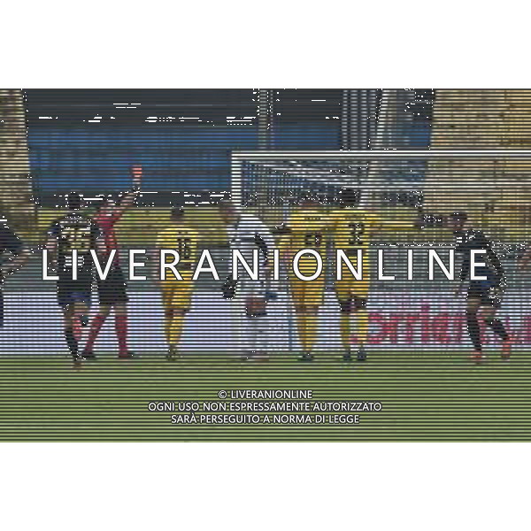 Pisa vs Cittadella - Italian Football Championship League BKT 2020/2021, 28 November 2020 Arena Garibaldi, pisa, Italy Photo showing: Reefer Ivano Pezzuto shows red card to Simone Benedetti (Pisa) @LM/Gabriele Masotti AG ALDO LIVERANI SAS