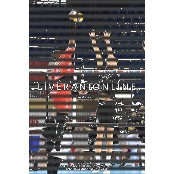 Cucine Lube Civitanova vs NBV Verona - Volleyball Italian Serie A Men Superleague Championship 2020/2021, 28 November 2020 Palasport Eurosuole Forum, civitanova marche, Italy Photo showing: Spike of Leal Yoandy (Cucine Lube Civitanova) @LM/Roberto Bartomeoli AG ALDO LIVERANI SAS