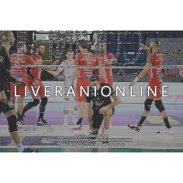 Cucine Lube Civitanova vs NBV Verona - Volleyball Italian Serie A Men Superleague Championship 2020/2021, 28 November 2020 Palasport Eurosuole Forum, civitanova marche, Italy Photo showing: Caneschi Edoardo (Nbv Verona) @LM/Roberto Bartomeoli AG ALDO LIVERANI SAS