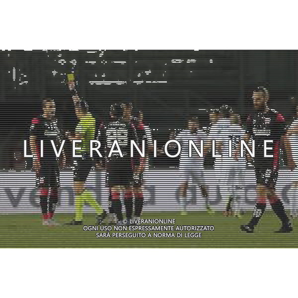 PADOVA - VIS PESARO CAMPIONATO CALCIO SERIE C LEGA PRO 29.11.2020 NELLA FOTO AMMONIZIONE DOPO IL GOL DI NICASTRO © AGENZIA ALDO LIVERANI SAS