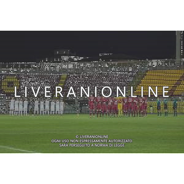 Livorno vs Pontedera - Campionato di Calcio Serie C - Lega Pro 2020/2021, 29 novembre 2020 Livorno, Italia Nella foto: Minuto di raccoglimento @LM/Fabio Fagiolini AG ALDO LIVERANI SAS