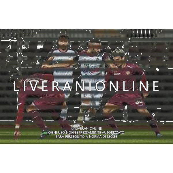 Livorno vs Pontedera - Campionato di Calcio Serie C - Lega Pro 2020/2021, 29 novembre 2020 Livorno, Italia Nella foto: Giovanni Catanese (Pontedera) prova a superare Andrea Bussaglia (Livorno) e Andrea Gemignani (Livorno) @LM/Fabio Fagiolini AG ALDO LIVERANI SAS