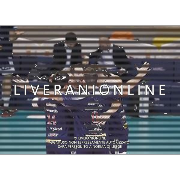 Top Volley Cisterna vs Allianz Milano - Volleyball Italian Serie A Men Superleague Championship 2020/2021, 29 November 2020 latina, Italy Photo showing: happiness Allianz Milano @LM/Luigi Mariani AG ALDO LIVERANI SAS