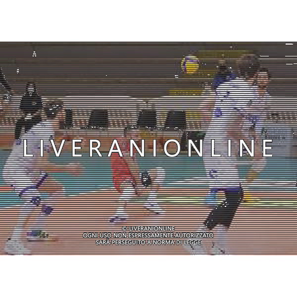 Top Volley Cisterna vs Allianz Milano - Volleyball Italian Serie A Men Superleague Championship 2020/2021, 29 November 2020 latina, Italy Photo showing: Domenico Cavaccini Top Volley Cisterna @LM/Luigi Mariani AG ALDO LIVERANI SAS