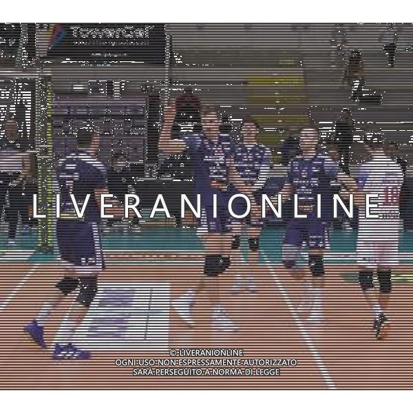 Top Volley Cisterna vs Allianz Milano - Volleyball Italian Serie A Men Superleague Championship 2020/2021, 29 November 2020 latina, Italy Photo showing: happiness Allianz Milano @LM/Luigi Mariani AG ALDO LIVERANI SAS