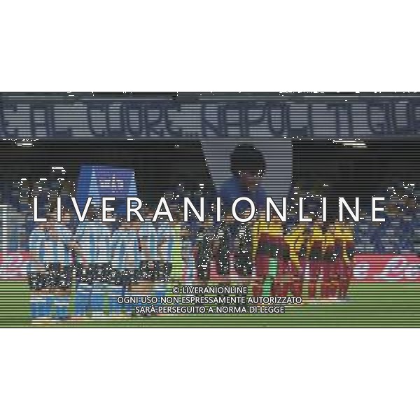 NAPOLI - ROMA CAMPIONATO CALCIO SERIE A TIM 29.11.2020 NELLA FOTO MINUTO DI SILENZIO IN OMAGGIO A DIEGO MARADONA ©MOSCA/AGENZIA ALDO LIVERANI SAS