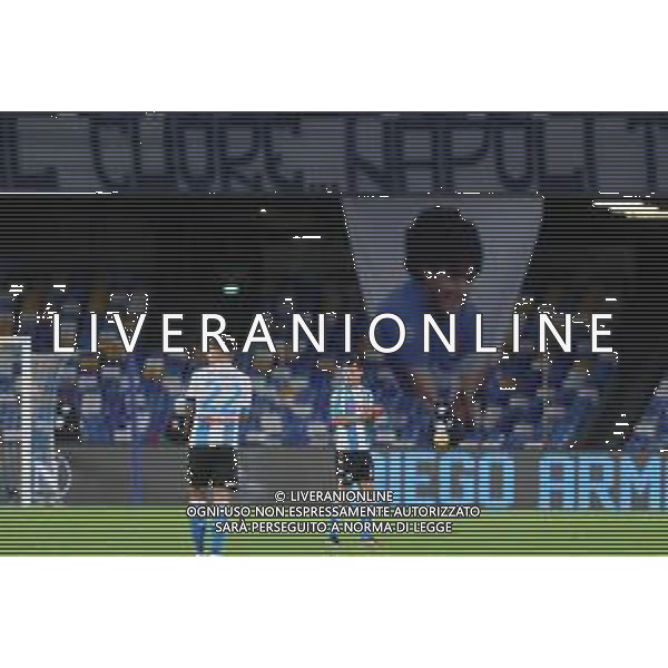 NAPOLI - ROMA CAMPIONATO CALCIO SERIE A TIM 29.11.2020 NELLA FOTO APPLAUSI PER MARADONA ©MOSCA/AGENZIA ALDO LIVERANI SAS