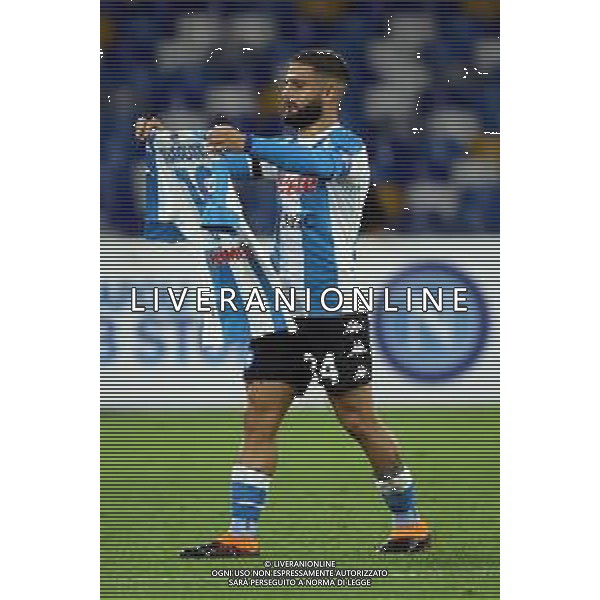 NAPOLI - ROMA CAMPIONATO CALCIO SERIE A TIM 29.11.2020 NELLA FOTO ESULTANZA DOPO IL GOL LORENZO INSIGNE CON DEDICA A MARADONA ©MOSCA/AGENZIA ALDO LIVERANI SAS