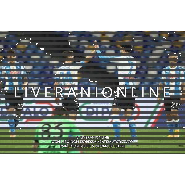 NAPOLI - ROMA CAMPIONATO CALCIO SERIE A TIM 29.11.2020 NELLA FOTO ESULTANZA DOPO IL GOL DRIES MERTENS CON ELMAS ©MOSCA/AGENZIA ALDO LIVERANI SAS