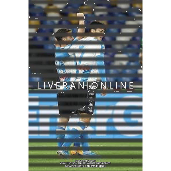 NAPOLI - ROMA CAMPIONATO CALCIO SERIE A TIM 29.11.2020 NELLA FOTO ESULTANZA DOPO IL GOL DRIES MERTENS CON ELMAS ©MOSCA/AGENZIA ALDO LIVERANI SAS