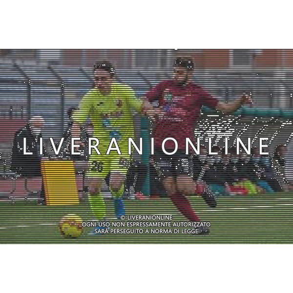 LiveMedia/Fabio Fagiolini Pontedera vs Lucchese - Campionato di Calcio Serie C - Lega Pro 2020/2021, 02 dicembre 2020 Stadio Comunale "Ettore Mannucci", Pontedera, Italia Nella foto: Andrea Adamoli (Lucchese) e Gabriele Perretta (Pontedera) @LM/Fabio Fagiolini AG ALDO LIVERANI SAS