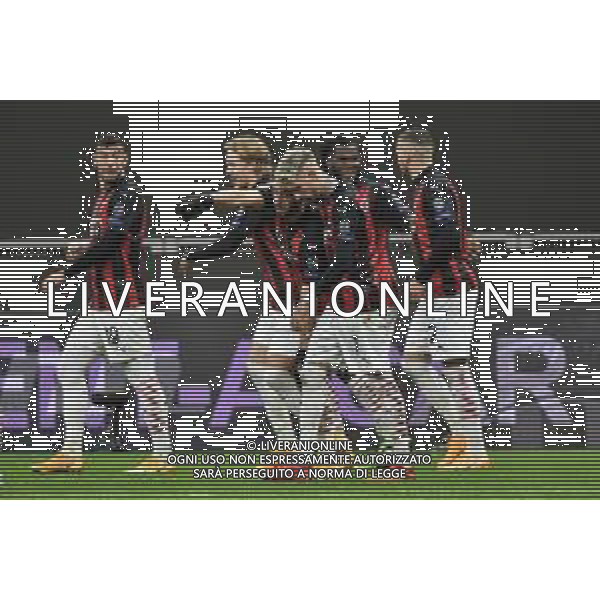 esultanza Milan dopo il gol del 3 a 2 Milan vs Celtic UEFA Europa League fase a gironi 5a giornata - gruppo H Milano 03-12-2020 Stadio Giuseppe Meazza - San Siro foto Roberto Garavaglia/ag.Aldo Liverani sas
