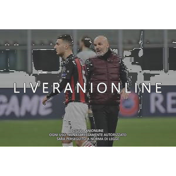 Diogo Dalot (MIlan) SX e Stefano Pioli allenatore Milan DX Milan vs Celtic UEFA Europa League fase a gironi 5a giornata - gruppo H Milano 03-12-2020 Stadio Giuseppe Meazza - San Siro foto Roberto Garavaglia/ag.Aldo Liverani sas