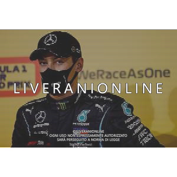 George Russell (GBR) Mercedes AMG F1 in qualifying parc ferme. 05.12.2020. Formula 1 World Championship, Rd 16, Sakhir Grand Prix, Sakhir, Bahrain, Qualifying Day. - www.xpbimages.com, EMail: requests@xpbimages.com © Copyright: FIA Pool Image for Editorial Use Only/AGENZIA ALDO LIVERANI SAS - ITALY ONLY EDITORIAL USE ONLY
