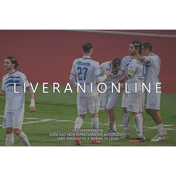 LiveMedia/Fabio Fagiolini Pontedera vs Como - Campionato di Calcio Serie C - Lega Pro 2020/2021, 06 dicembre 2020 Pontedera, Italia Nella foto: Esultanza del Como per il gol del 2 a 1 di Luca Crescenzi @LM/Fabio Fagiolini AG ALDO LIVERANI SAS