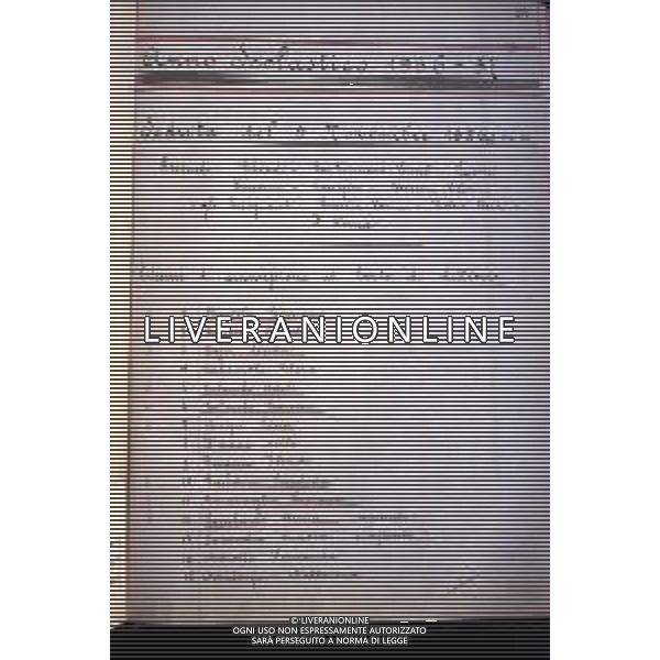 ALBERTO SORDI, attore, regista italiano - REPERTORIO Nella foto (La lista degli ammessi agli esami del corso di dizione del 9.11.1936 a Milano all\'Accademia dei Filodrammatici.) ©ARCHIVIO/AGENZIA ALDO LIVERANI SAS
